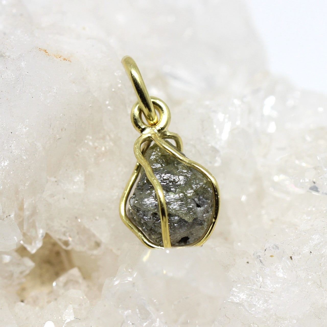Silberanhänger Diamant im Körbchen