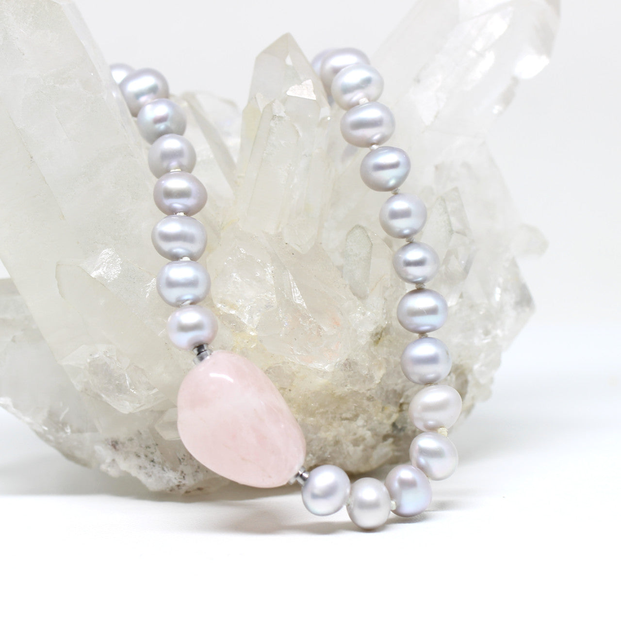 Wechselschließe Rosenquarz Nugget