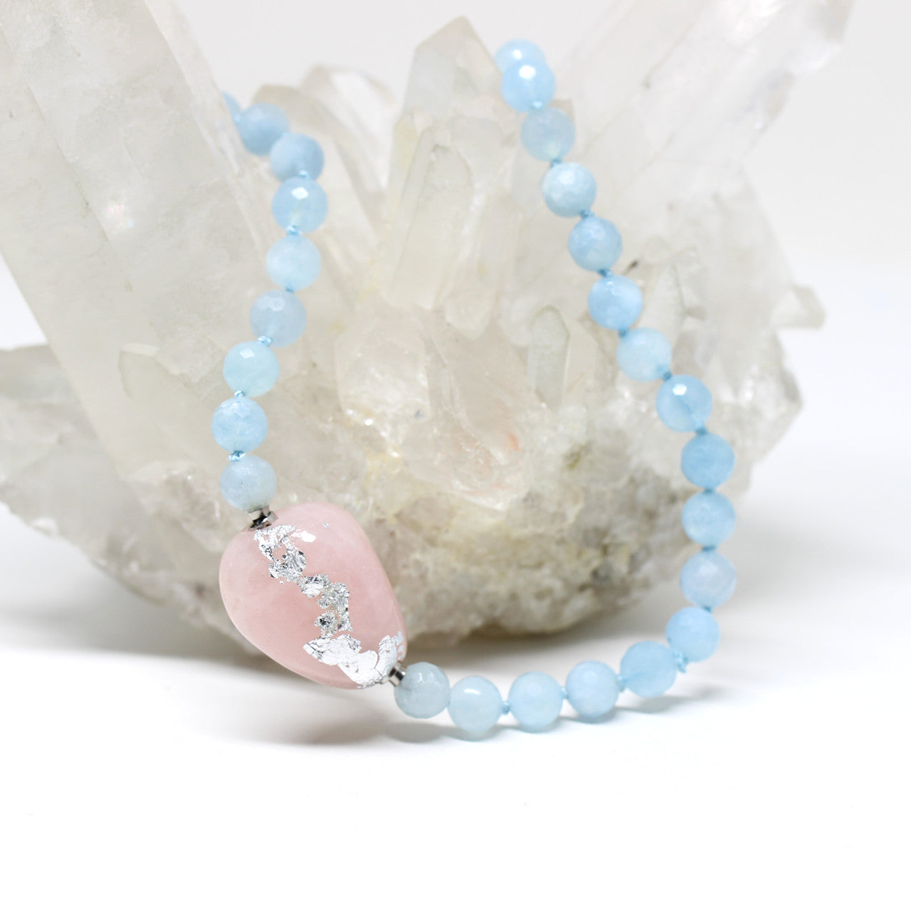 Wechselschließe Rosenquarz Nugget