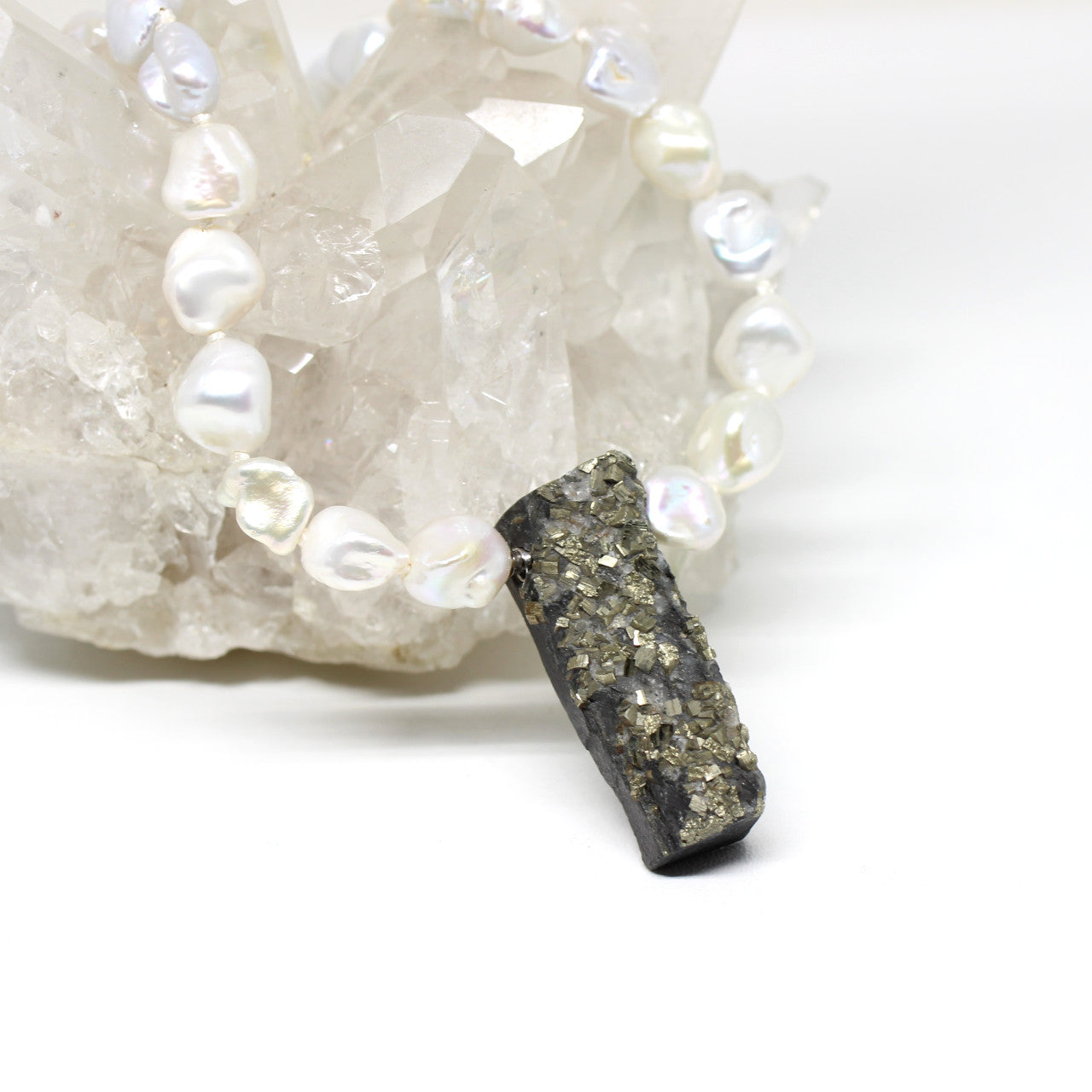 Wechselschließe Schiefer Pyrit lang