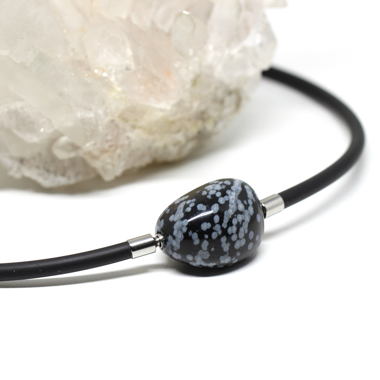 Wechselschließe Schneeflockenobsidian