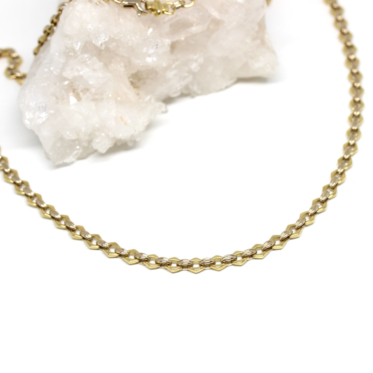Collier zweifarbig in 750er Gelbgold 51 cm