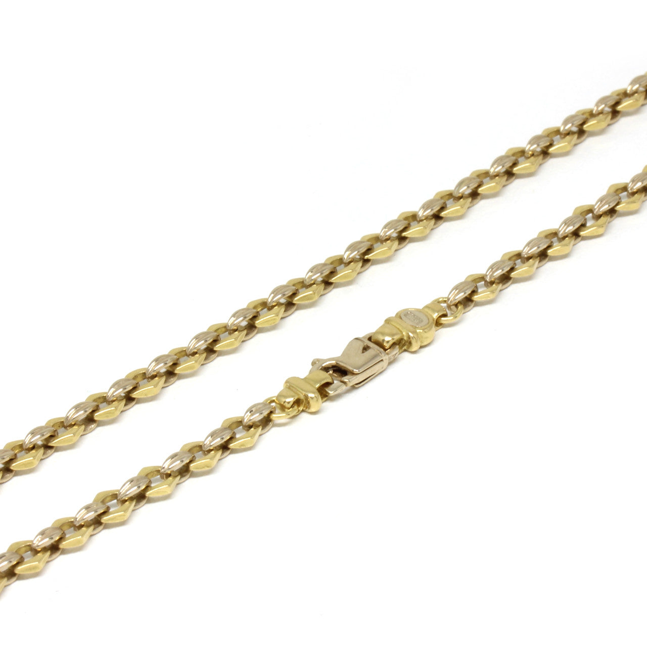 Collier zweifarbig in 750er Gelbgold 51 cm