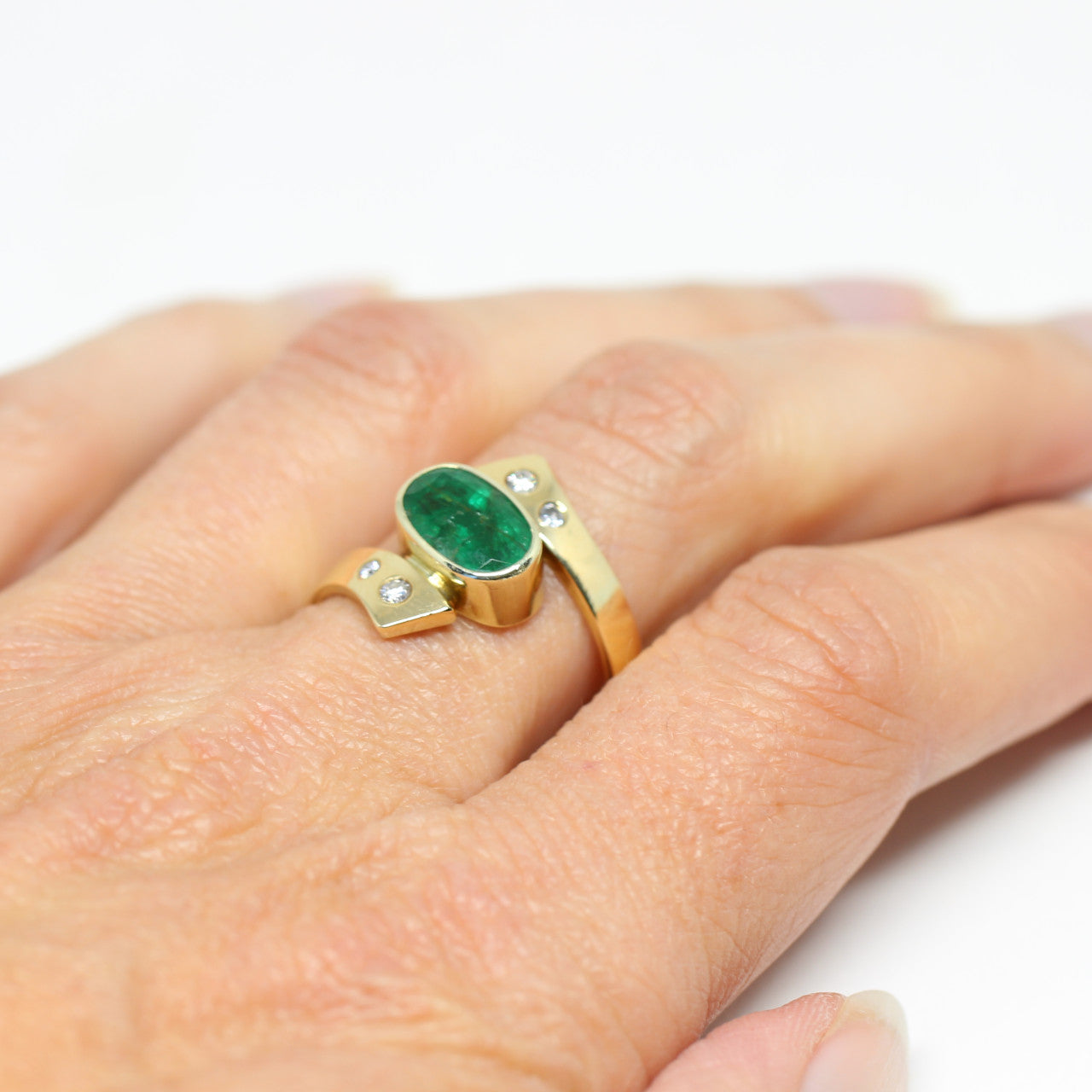 Ring in 585 Gelbgold mit Smaragd
