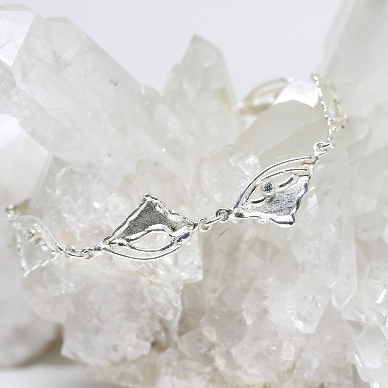 Armband Silber Handarbeit mit Zirkonia