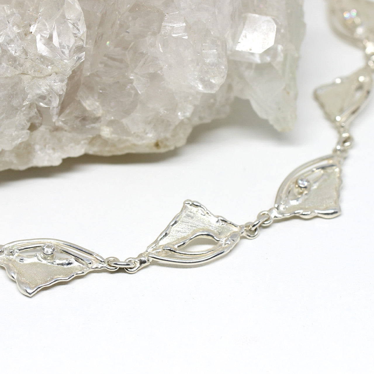 Armband Silber Handarbeit mit Zirkonia