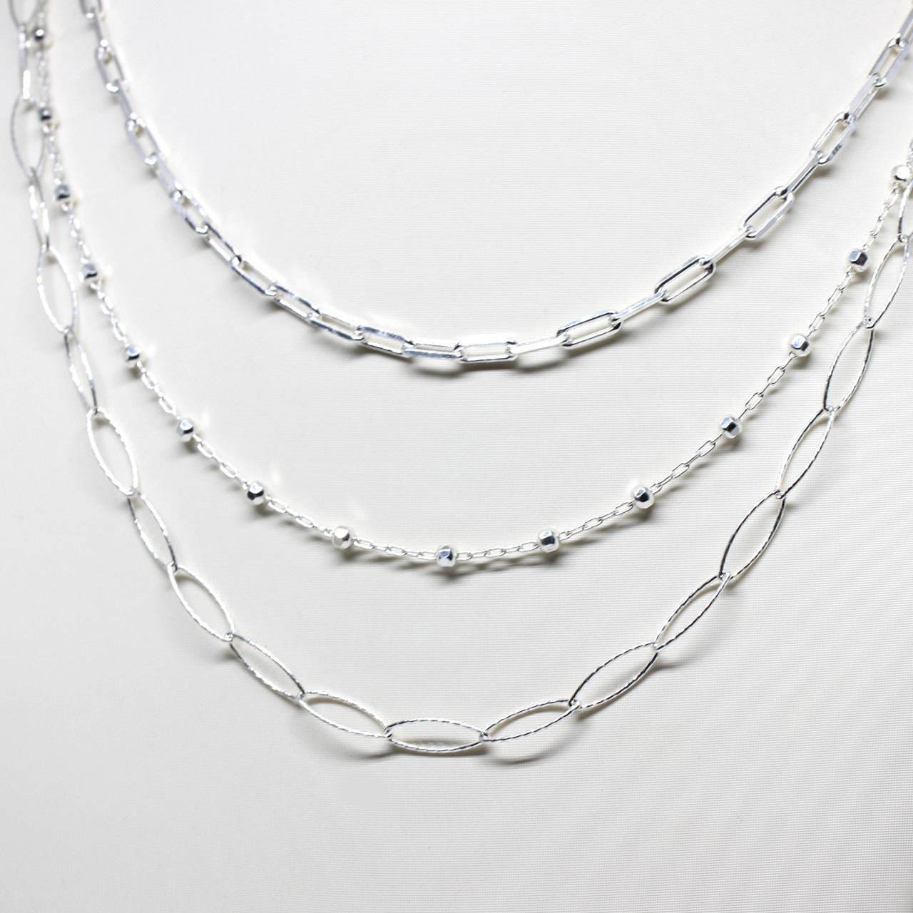 Collierkette Silber Anker mit Kugeln