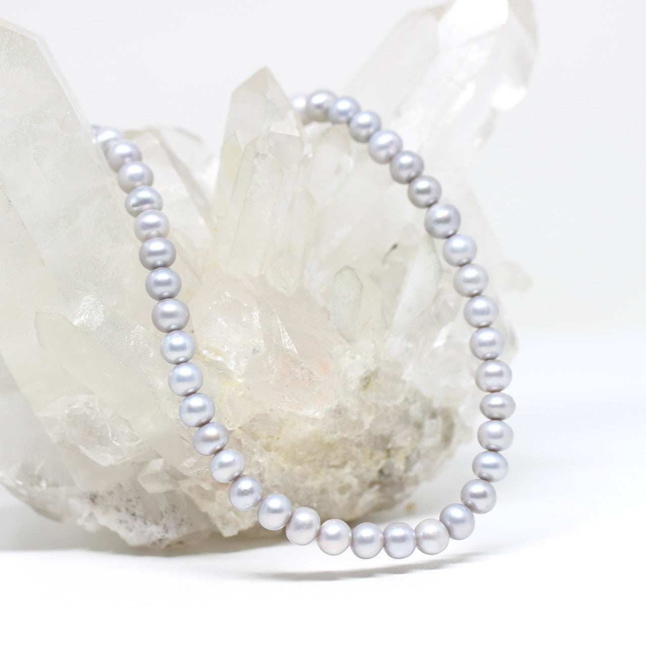 Wechselkette Perlen grau klein