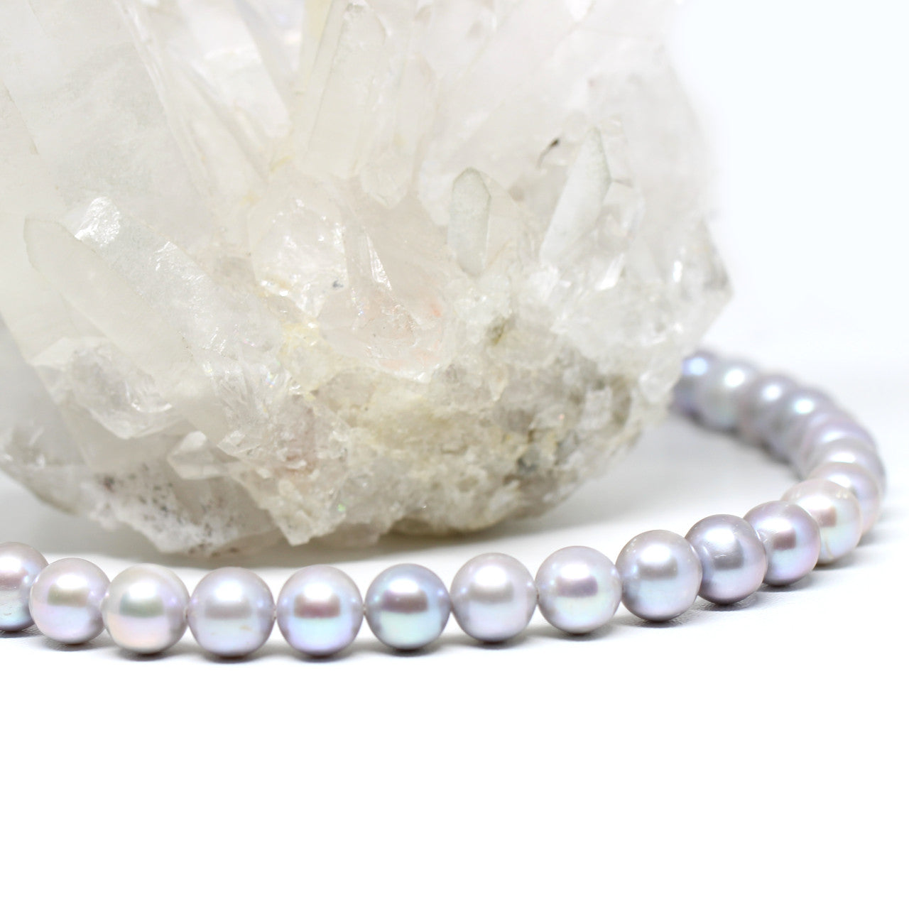 Wechselkette Perlen grau