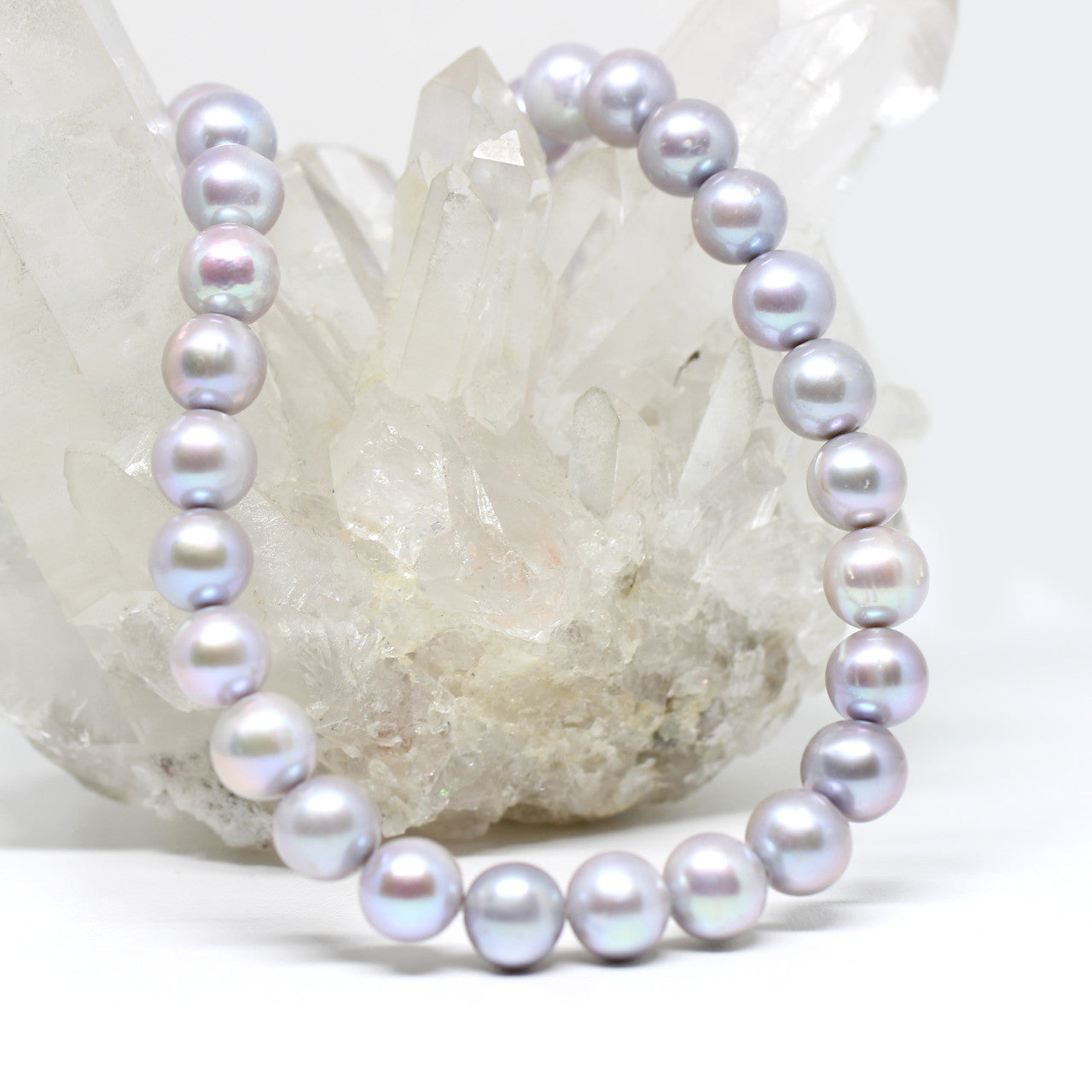 Wechselkette Perlen grau