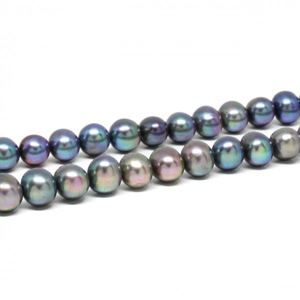Wechselkette Perlen grau 9 - 10 mm