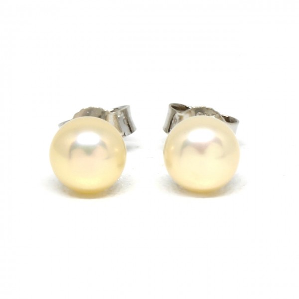 Ohrstecker Silber Perle rose´ 6 - 7 mm